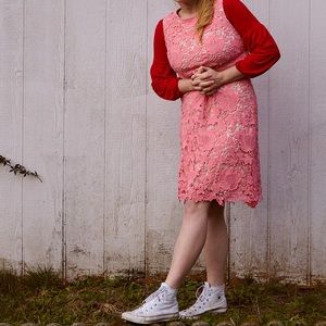 Pink lace dress